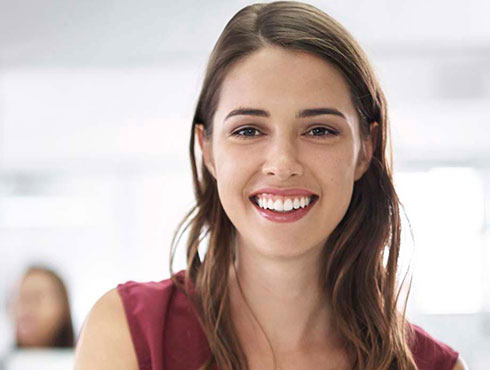 smiling woman in meeting