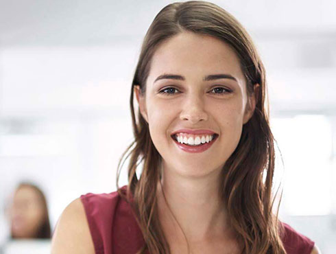 smiling woman in meeting