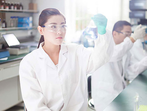 woman in lab