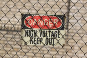 Danger high voltage sign