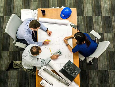 group of co-workers at table