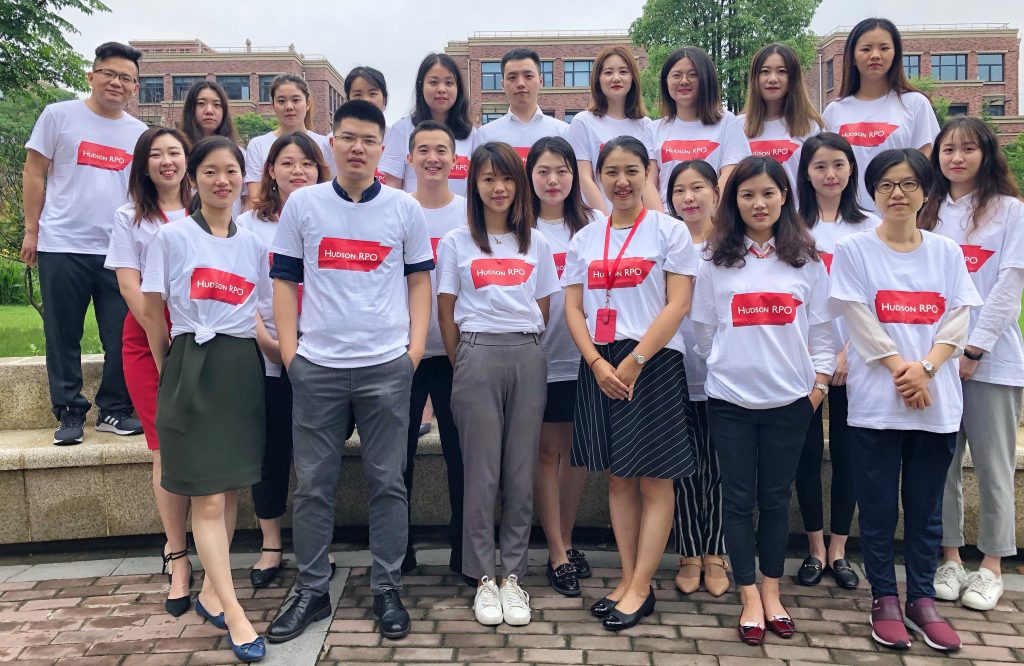 China team members in Hudson RPO shirts