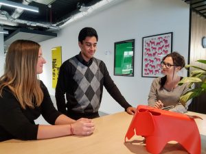 Three workers at SOSUEU meeting