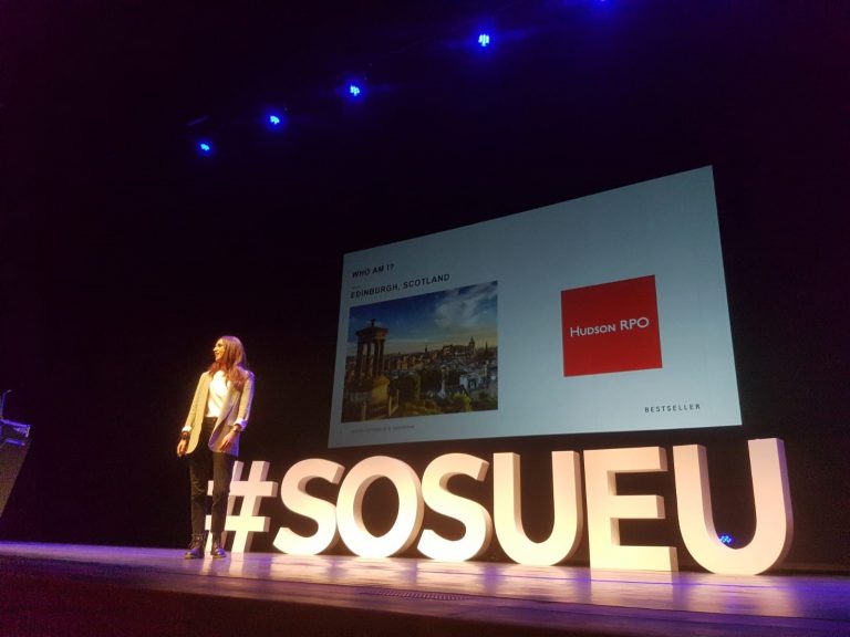 Laura Gonzales, sourcing alumna of Hudson RPO, presents at SOSUEU