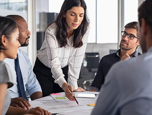 woman presenting at meeting