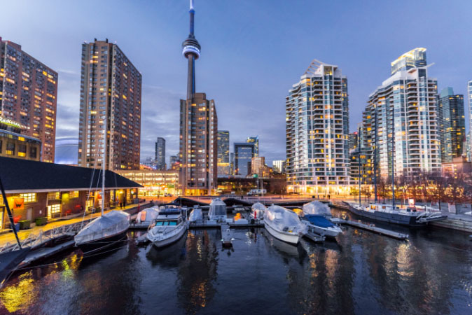 city in Canada taken from harbor