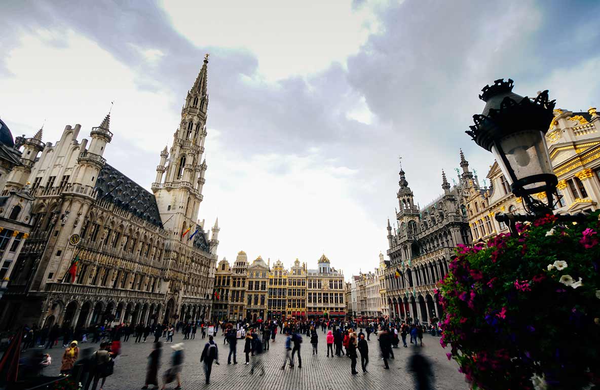 view of people in street in Belgium