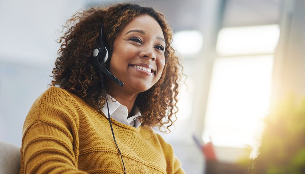 Shot of a female agent working in a call centre