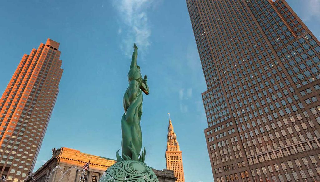 View of statue in Cleveland Ohio