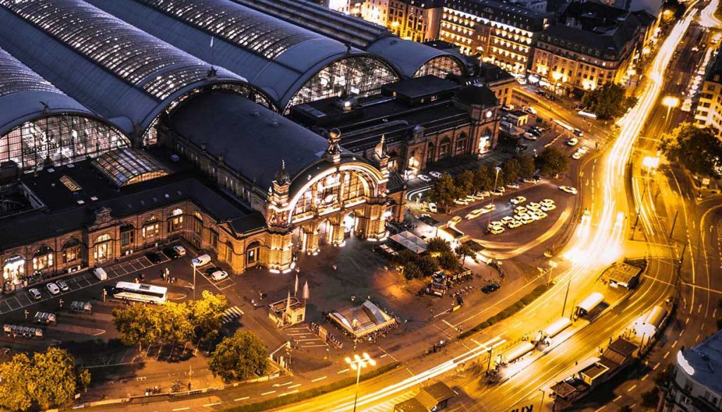 night scene in Frankfurt Germany