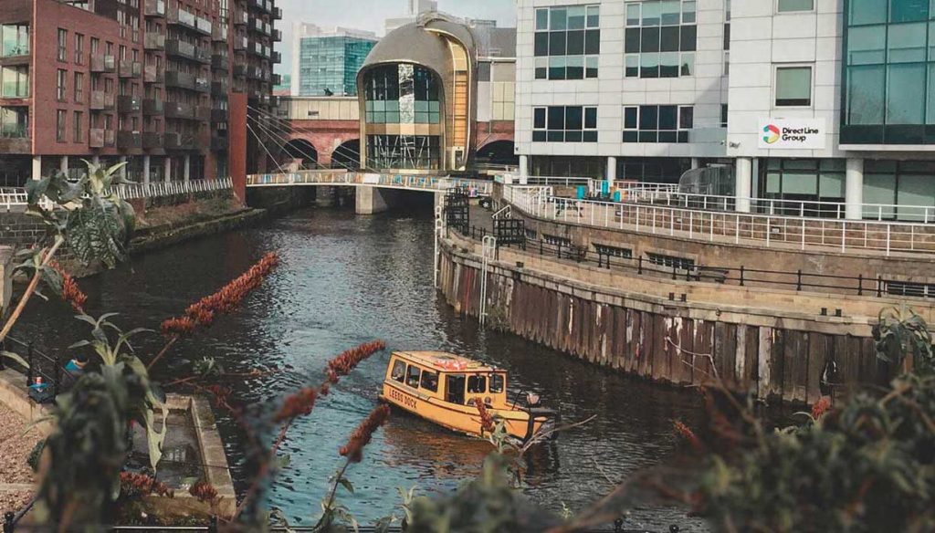 view of river in Leeds, UK