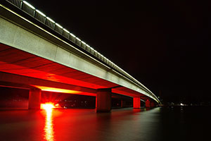 night view of bridge in Canberra