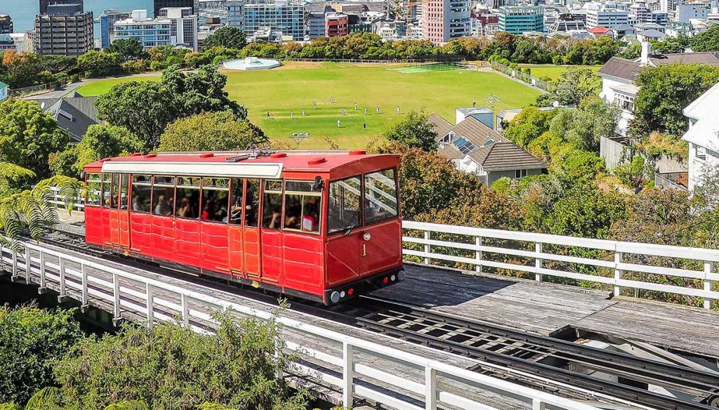 tram ascending in New Zealand