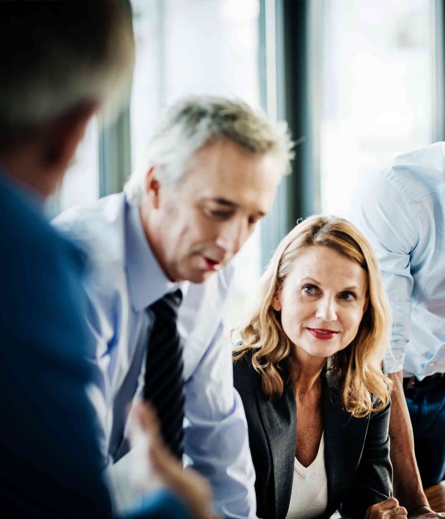 man presenting at meeting