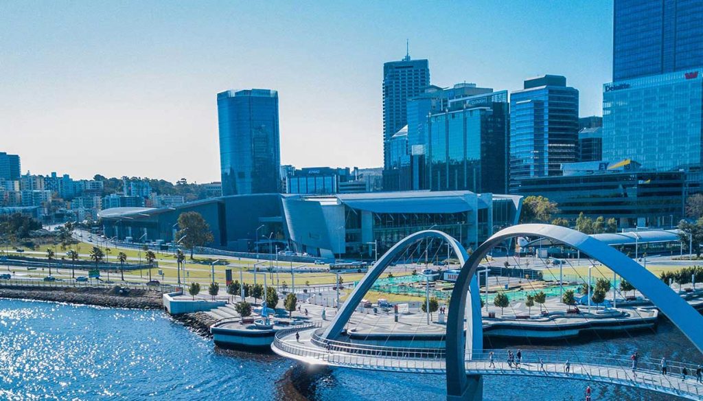 Perth Australia seen from the water