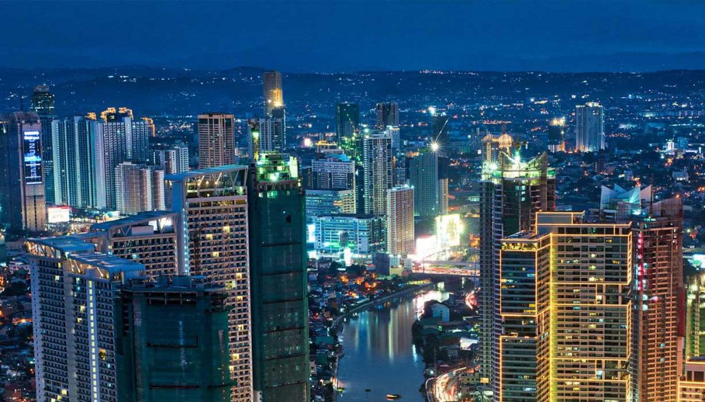 night view of city in Philippines