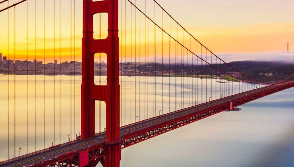 night view of San Francisco's Golden Gate Bridge