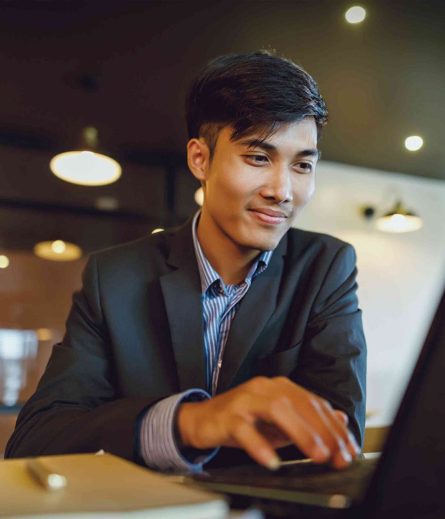 Asian businessman working in office