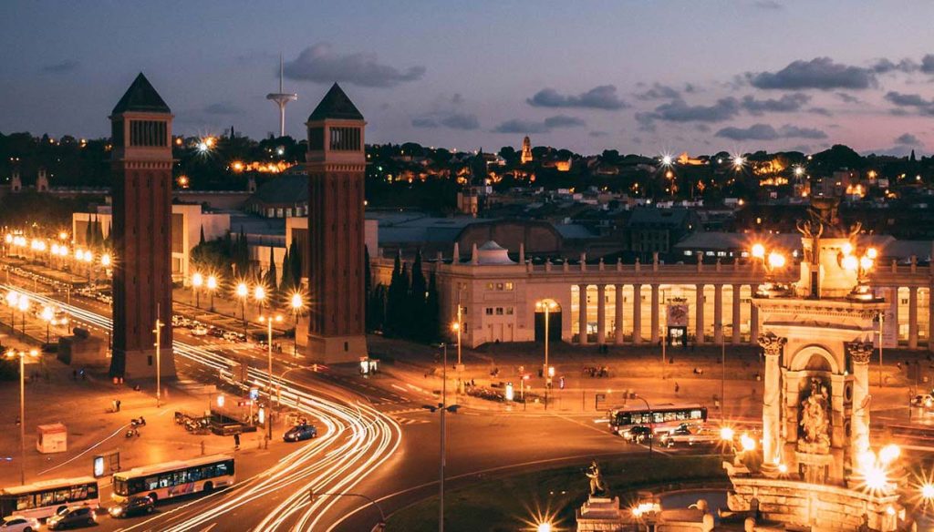 night view of city in Spain