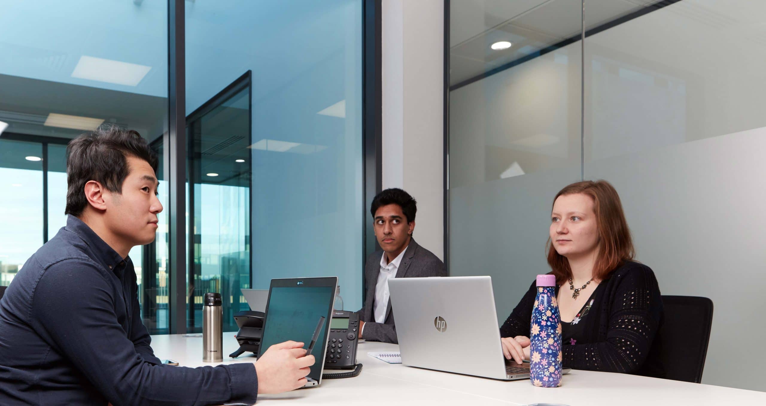 three colleagues in office