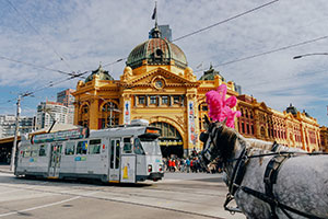 bus in front of building in Melbourne