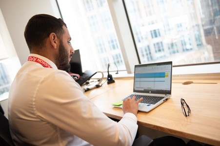 Gustavo Bonilla working in Downtown Tampa Office