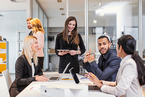 several people in meeting