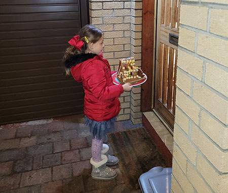 Girl delivering gifts