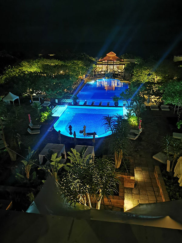 hotel in Africa at night