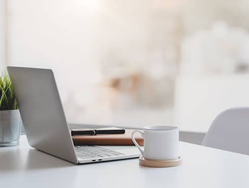 open laptop on a desk