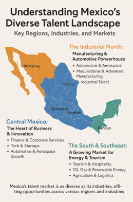 map of Mexico regions